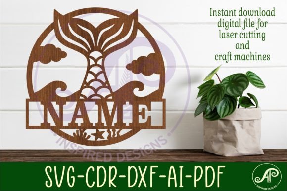 Download Mermaid Tail Name Sign Svg Laser Cut - Sign Collection