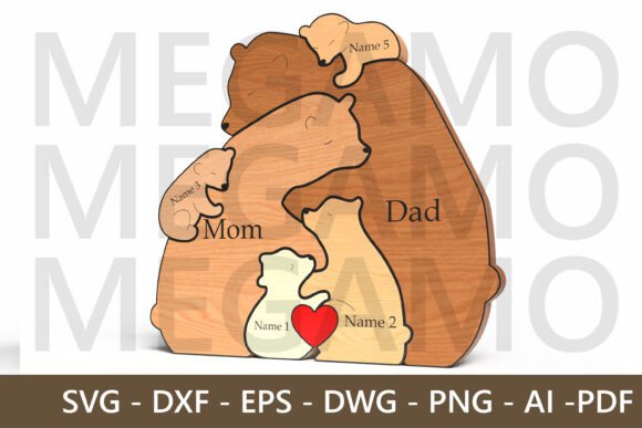 Download Bear Family Hug Laser Cut Sign SVG - Sign Collection