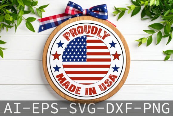 Download Proudly Made in USA SVG Round Door Sign - Sign Collection
