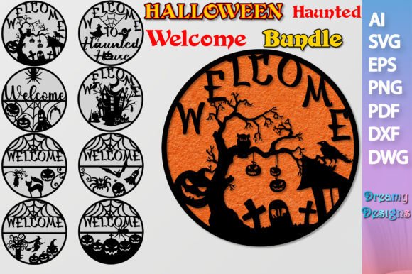Download Halloween Haunted Welcome Sign Bundle - Sign Collection