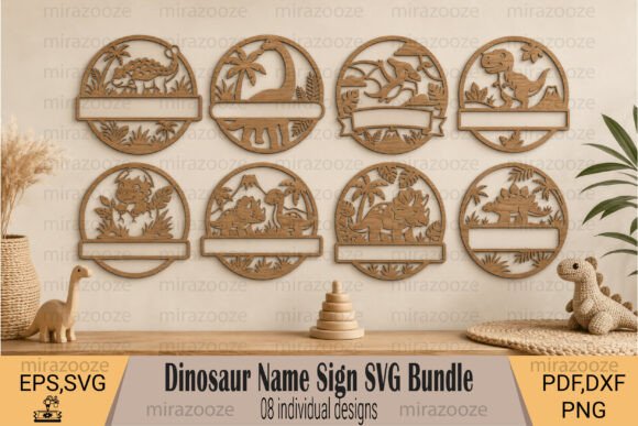 Download Dinosaur Name Sign SVG Bundle - Sign Collection