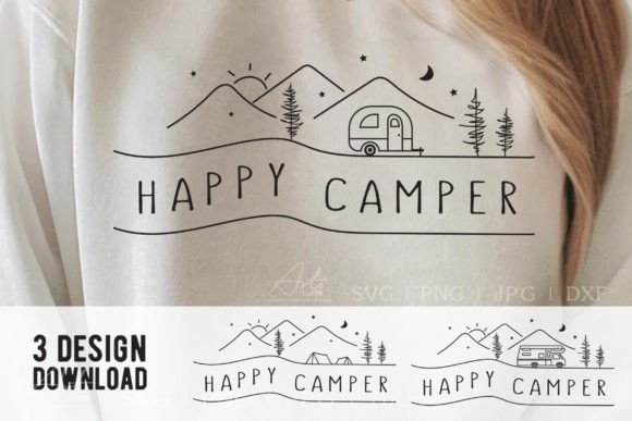 Download Happy Camper SVG, Camping T Shirt Design - Sign Collection