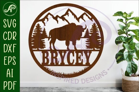 Download Bison Name Wall Art Sign, SVG File - Sign Collection