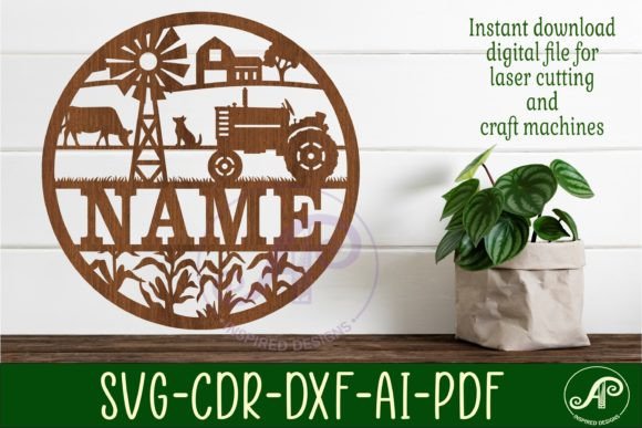 Download Farm Scene Sign with Tractor 2 Options - Sign Collection