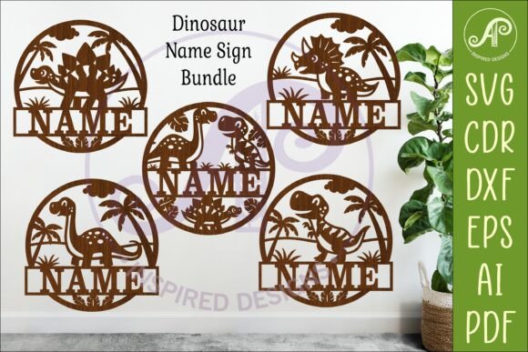 Download Dinosaurs Name Sign BUNDLE SVG - Sign Collection