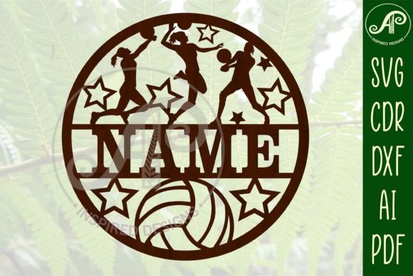 Download Volleyball Female Name Sign SVG Cut File - Sign Collection