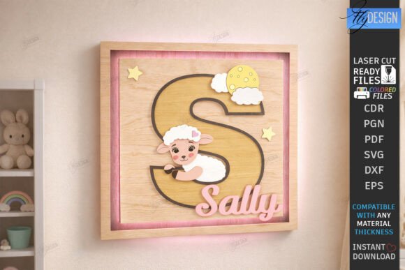 Download Nursery Name Sign Alphabet Laser Cut SVG - Sign Collection