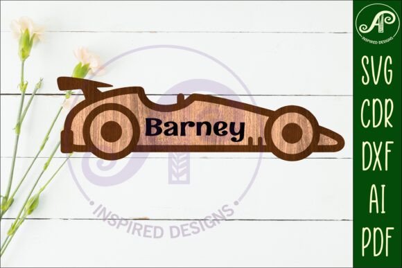 Download Race Car Outline Two Layer Name Sign - Sign Collection