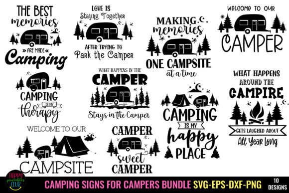 Download Camping Signs for Campers SVG Bundle - Sign Collection