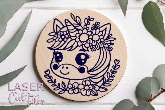 Download Cute Unicorn Face Sign Svg LASER Cut - Sign Collection