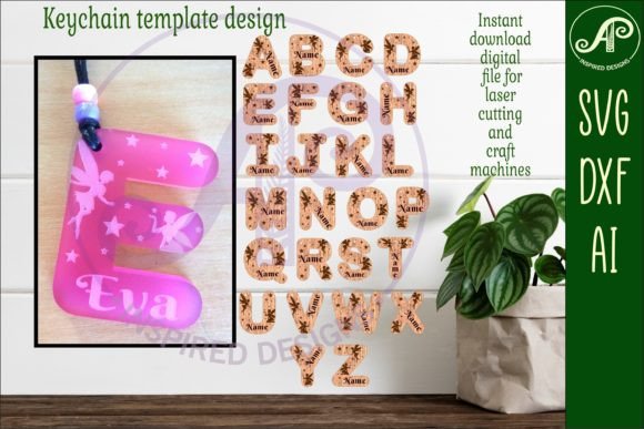 Download Fairy Theme Tag Letter Designs Keychain - Sign Collection