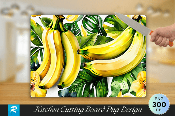 Download Watercolor Banana Cutting Board Design - Sign Collection