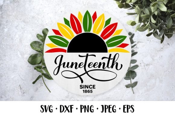 Download Juneteenth Sunflower Round Sign - Sign Collection