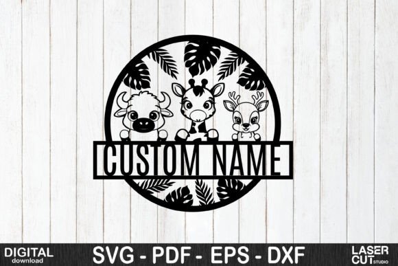 Download Custom Safari Animal Name Sign - Jungle - Sign Collection