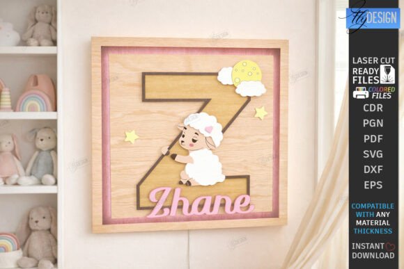 Download Nursery Name Sign Alphabet Laser Cut SVG - Sign Collection