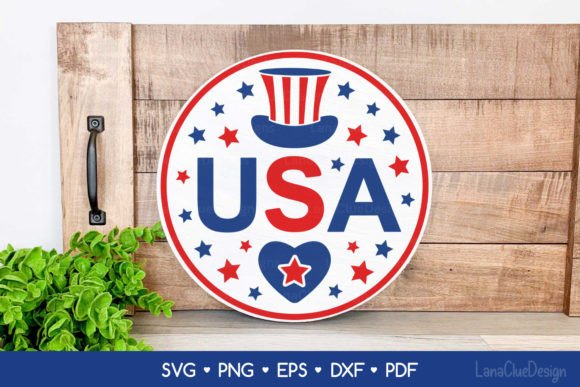 Download USA - 4th of July Round Sign SVG - Sign Collection