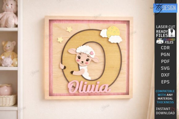 Download Nursery Name Sign Alphabet Laser Cut SVG - Sign Collection