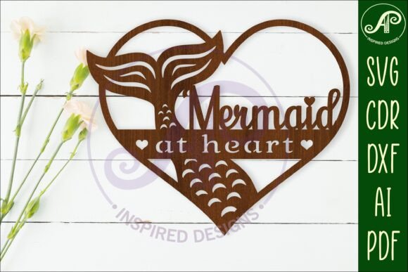 Download Mermaid at Heart Wall Art Sign, SVG File - Sign Collection