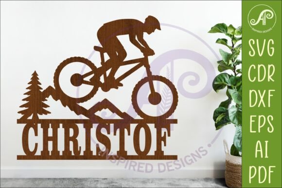 Download Male Mountain Bike Name Sign SVG - Sign Collection