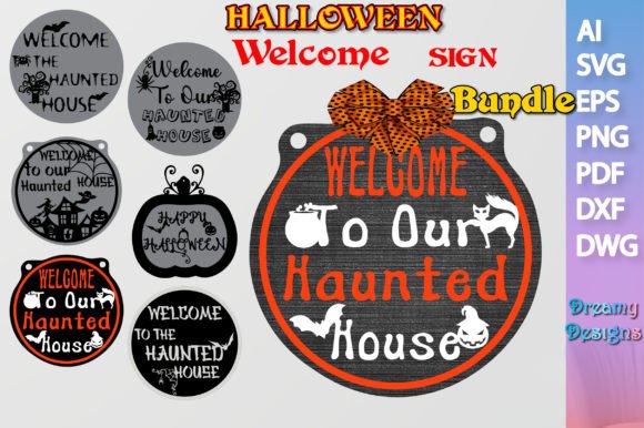 Download Halloween Welcome Sign Bundle SVG - Sign Collection