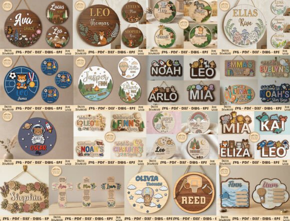Download Kids Name Signs Mega Bundle SVG - Sign Collection