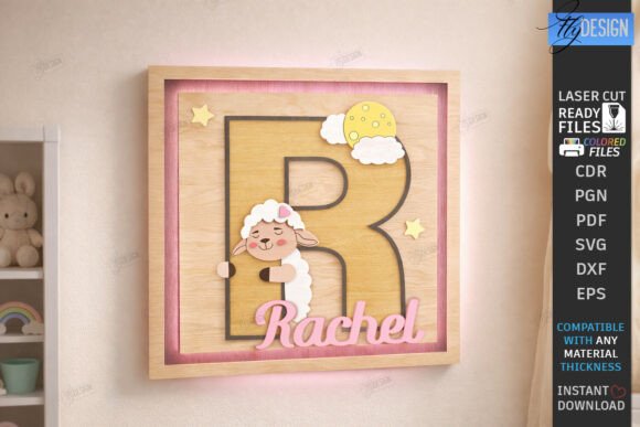 Download Nursery Name Sign Alphabet Laser Cut SVG - Sign Collection