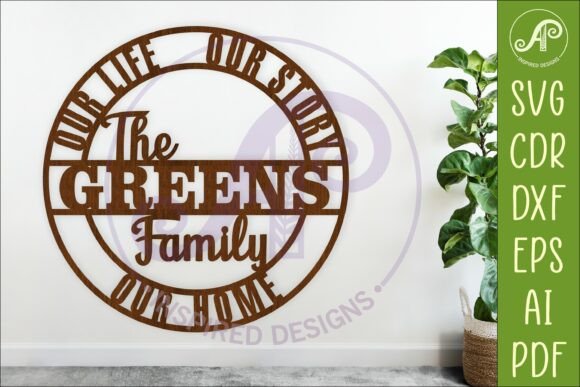 Download Family Name Sign SVG Circle Laser Cut - Sign Collection