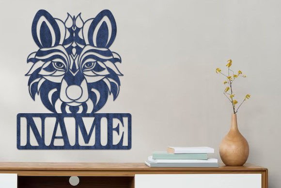Download Laser Cut Wolf Head Wooden Name Sign Svg - Sign Collection
