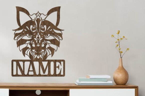 Download Laser Cut Wolf Head Wooden Name Sign Svg - Sign Collection