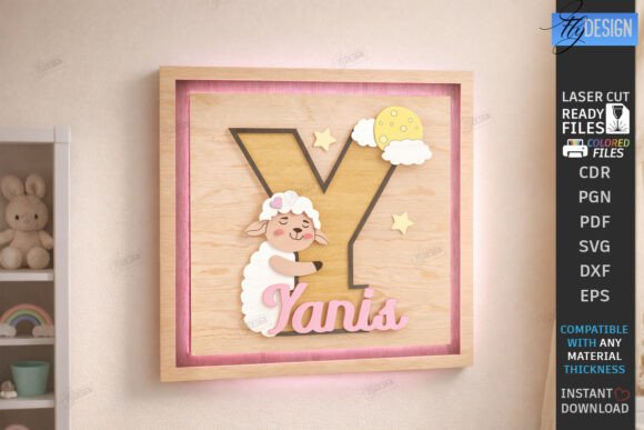 Download Nursery Name Sign Alphabet Laser Cut SVG - Sign Collection