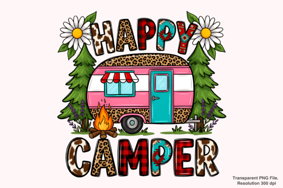 Download Happy Camper Png, Retro Camping Png - Camping Collection