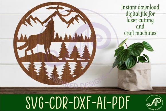 Download Wolf Wall Art Sign, SVG File. Vector - Sign Collection