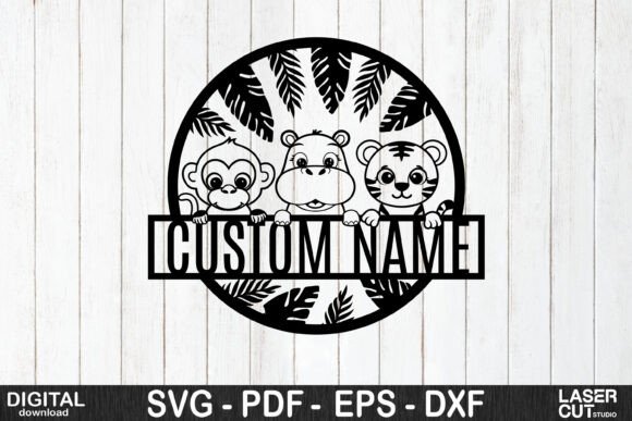 Download Custom Jungle Animal Name Sign - Sign Collection