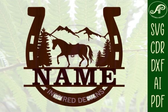 Download Horse Shoe Name Sign SVG Cut File - Sign Collection