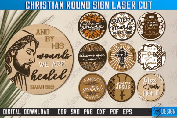 Download Christian Round Signs Laser Cut Bundle - Sign Collection