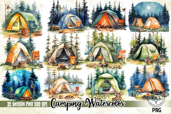 Download The Tent Camping Watercolor Clipart PNG - Camping Collection