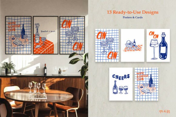 Download Whimsical Wine Posters | 13 Designs - Sign Collection