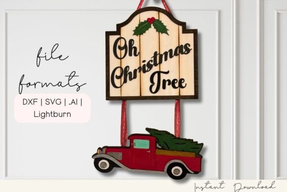 Download Oh Christmas Tree Truck SVG 2 Part Sign - Sign Collection