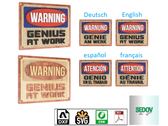 Download Warning Sign (English, French, German and Spanish) - Sign Collection