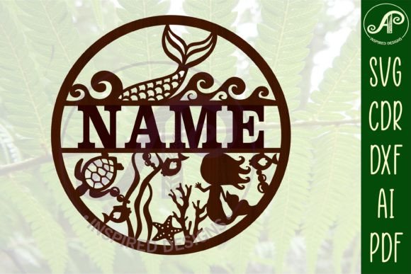 Download Mermaid Name Sign SVG Cut File - Sign Collection