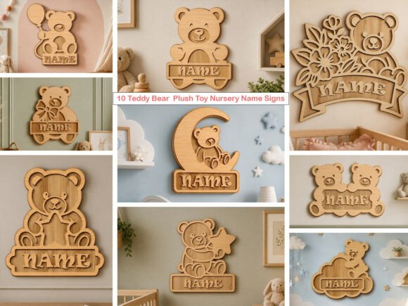 Download Laser Cut Teddy Bear Nursery Name Signs - Sign Collection