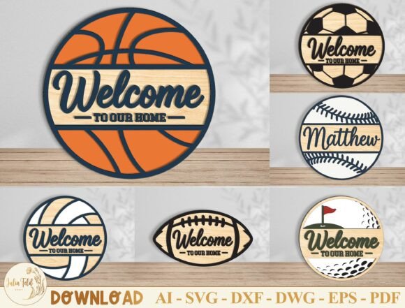 Download Sports Welcome Sign SVG Bundle - Sign Collection