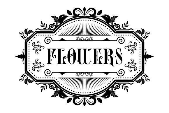 Download Flowers Vintage Sign EPS SVG PNG Vector - Sign Collection