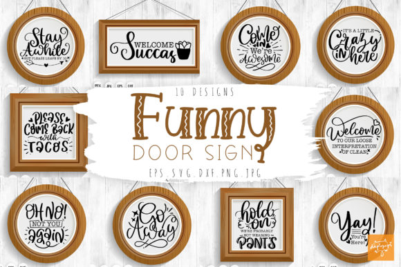 Download Funny Door Sign SVG Bundle Farmhouse SVG - Sign Collection