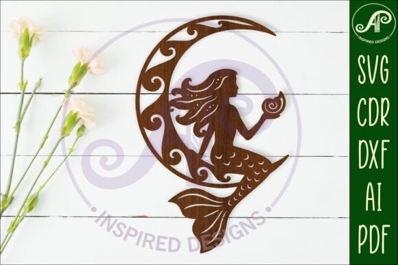 Download Mermaid in the Moon Wall Art Sign, SVG - Sign Collection