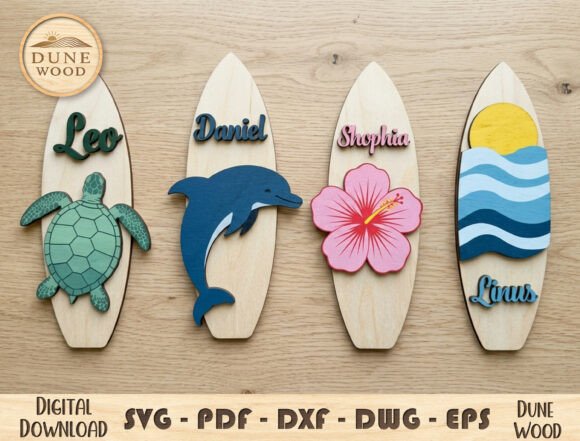 Download Surfboard Name Sign SVG Bundle - Sign Collection