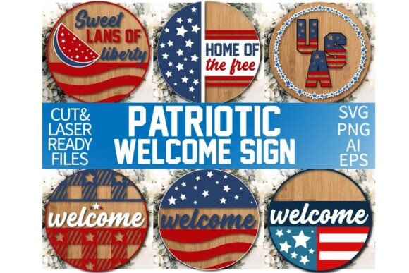 Download Patriotic Welcome Sign Laser Cut Bundle - Sign Collection