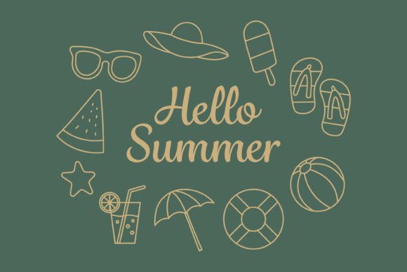 Download Hello Summer Outline Design - Sign Collection