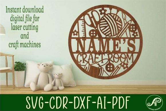 Download Craft Room Name Sign SVG Cut File - Sign Collection