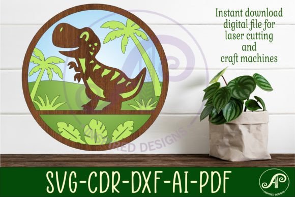 Download T Rex Dinosaur Layered Wall Sign Svg - Sign Collection